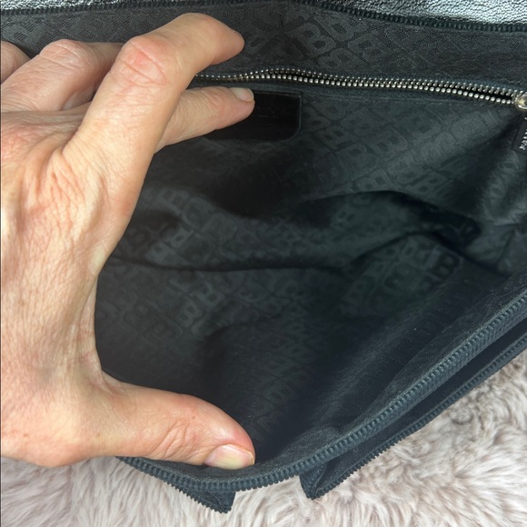 BALLY VINTAGE Black Corduroy Geometric Baguette Bag - PRISTINE - Picture 13 of 16